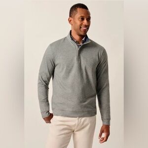 johnnie-O Men's Mott Heather Gray 1/4 Zip-Up Sweater Size XL